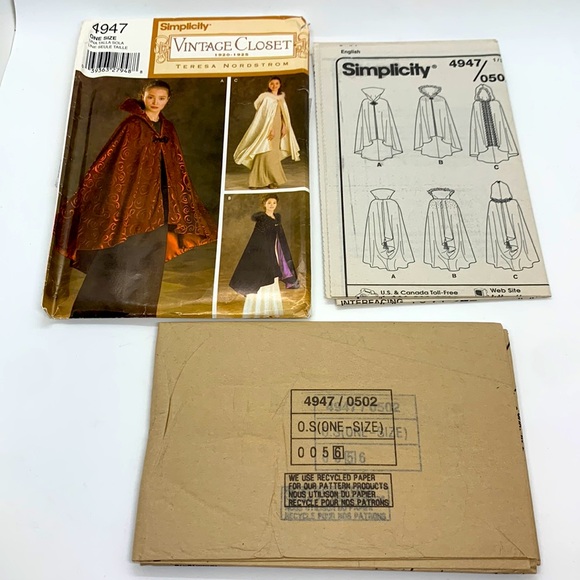 Simplicity Vintage Closet 1920 - 1925 UNCUT 4947 Misses Cape Sewing Pattern OS - Picture 3 of 4
